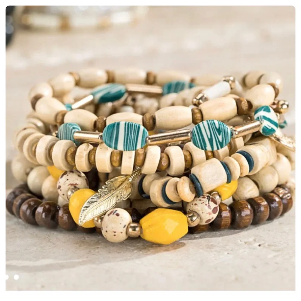 124 Jewelry 2 for $20💕 Multi Stranded Mixed Beads Bracelet - Picture 6 of 7